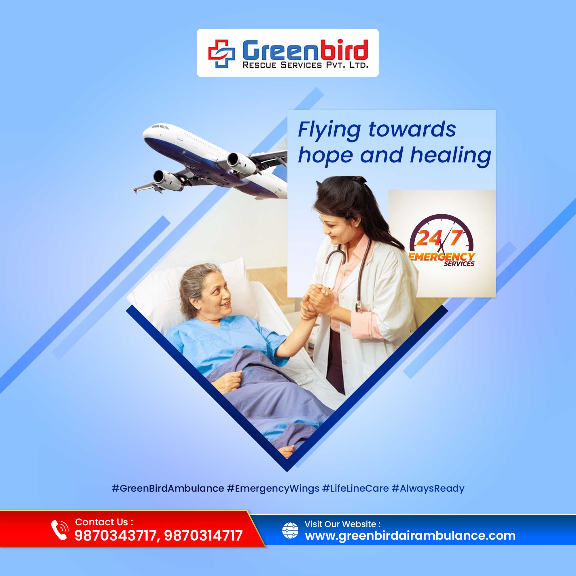 Book Greenbird Air and Train Ambulance Services in Gorakhpur without Any Hidden Charges