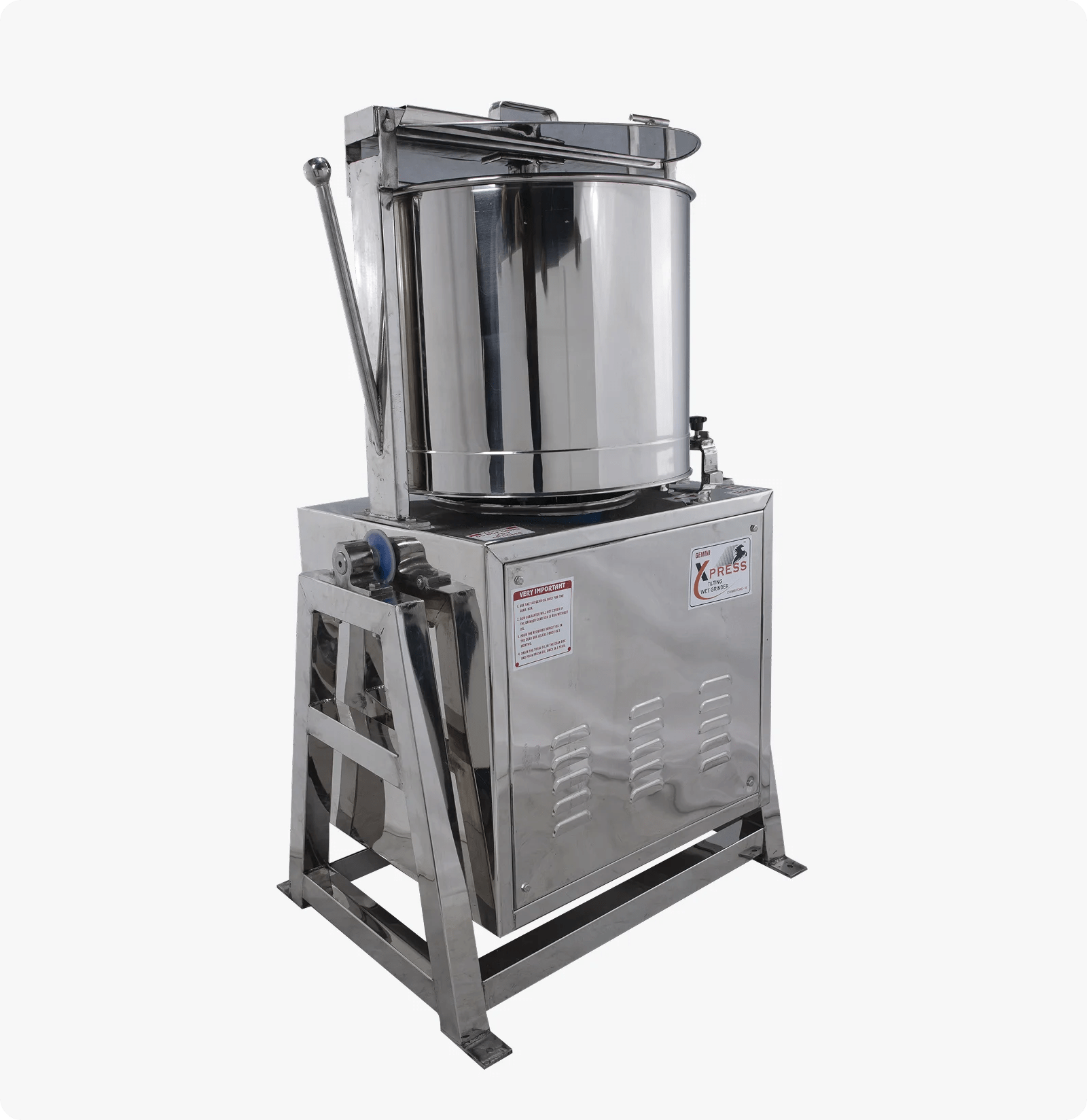Tilting Wet Grinder – Durable, Efficient & Easy to Use | Gemini Xpress Machinery